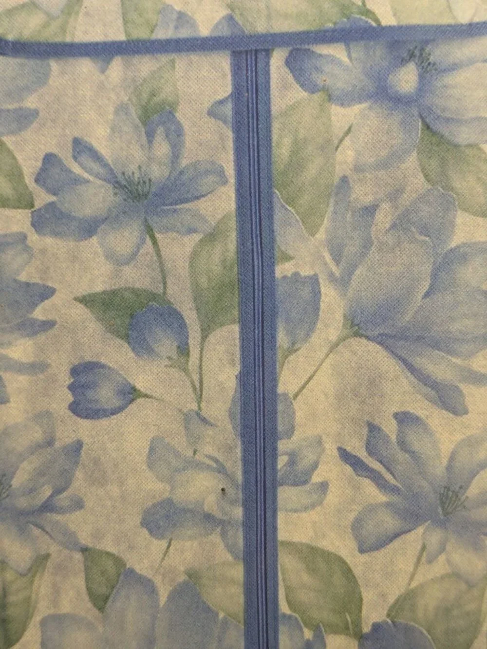 Vtg. Hanging Wardrobe Blue & White Floral Zippered Front Sav-On Osco Albertsons